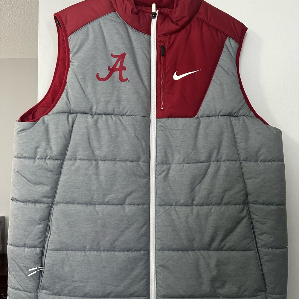 Nike Alabama Crimson and Gray Puffer Vest